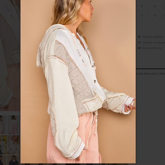 POL “ Chicago 3 “ POL Quilted Thermal Jacket with Waist String and Hood 56 - Picture 2 of 5